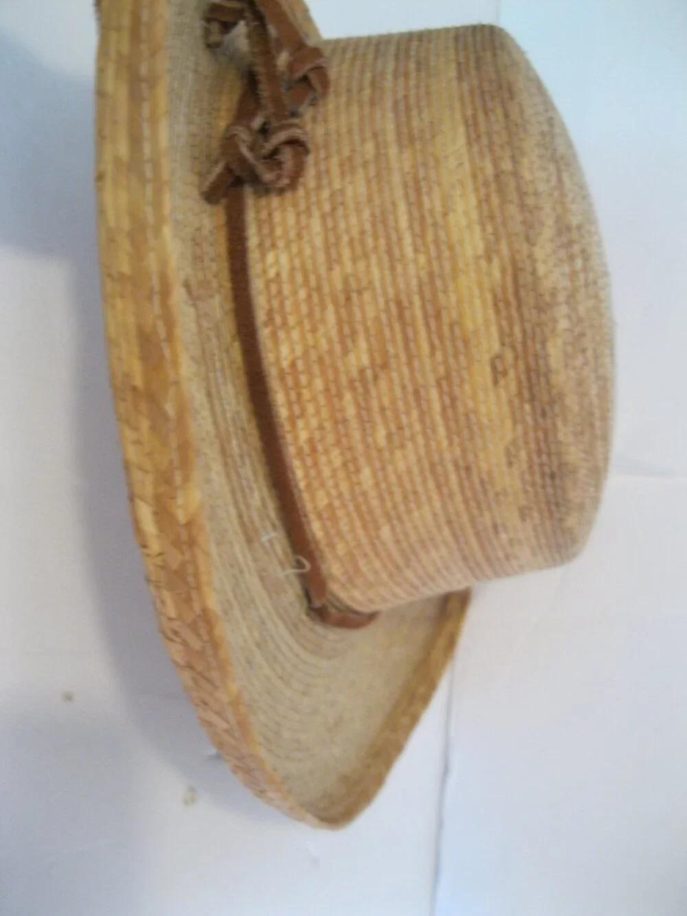 Women's Tula Natural Straw Hat  with Brown Chin Cord - Large